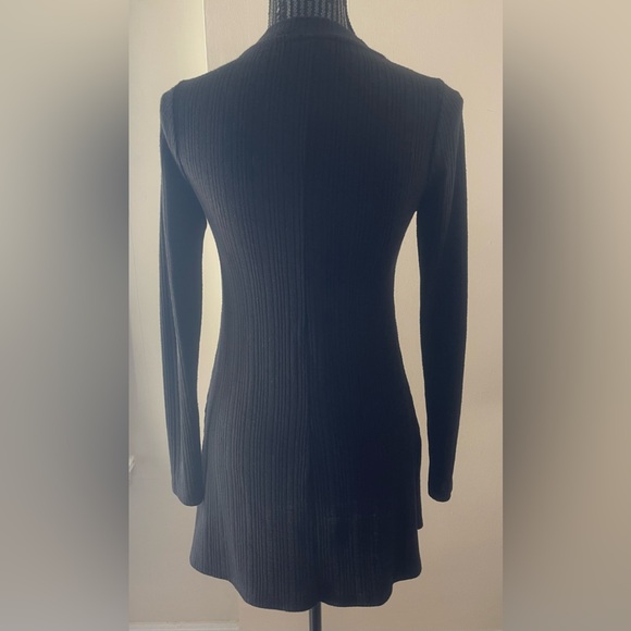 Topshop Black Ribbed Knit Sweater Dress Size 6 - Picture 5 of 11
